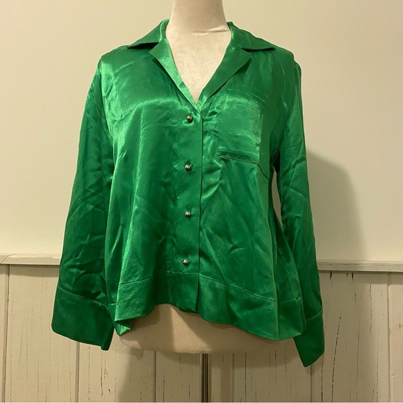 NWT Pistola Small Green Sia Blouse - Picture 2 of 13
